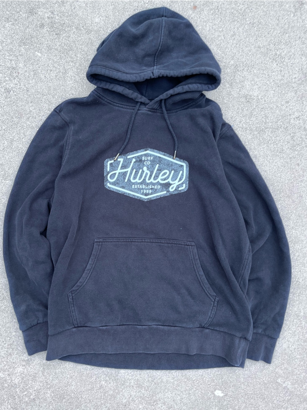 Hurley Black Hoodie with Light Blue Logo